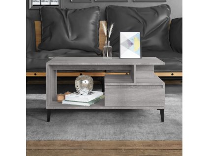 vidaXL Konferenčný stolík sivý sonoma 90x49x45 cm spracované drevo