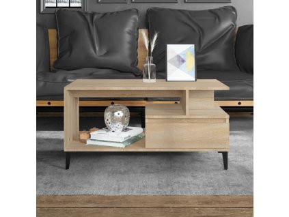 vidaXL Konferenčný stolík dub sonoma 90x49x45 cm spracované drevo