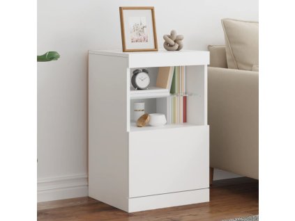 vidaXL Komoda s LED svetlami biela 41x37x67 cm