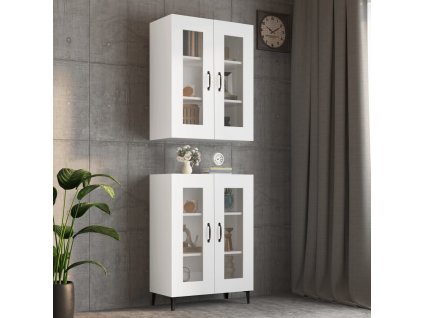 vidaXL Závesná nástenná skrinka biela 69,5x34x90 cm