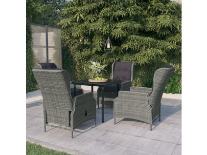 vidaXL 5-dielna záhradná jedálenská súprava bledosivá