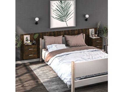 vidaXL Nástenné nočné stolíky 2 ks, tmavý dub