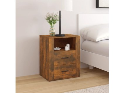 vidaXL Nočný stolík dymový dub 50x36x60 cm spracované drevo