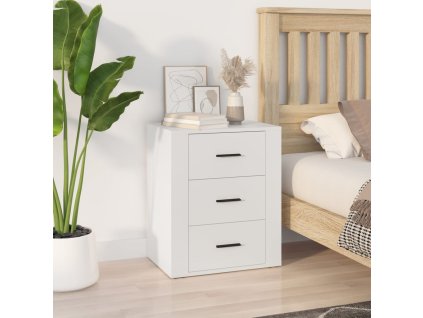 vidaXL Nočný stolík biely 50x36x60 cm spracované drevo