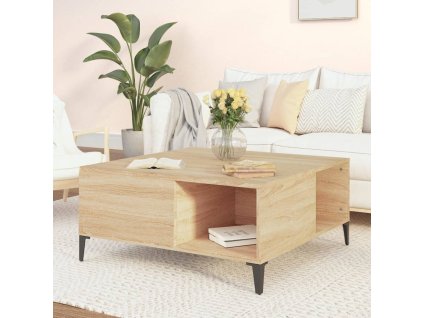 vidaXL Konferenčný stolík dub sonoma 80x80x36,5 cm spracované drevo
