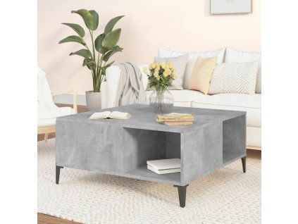 vidaXL Konferenčný stolík betónový sivý 80x80x36,5 cm spracované drevo