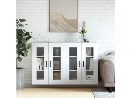 vidaXL Nástenné skrinky 2 ks biele kompozitné drevo