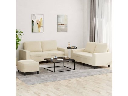 vidaXL 3-dielna sedacia súprava krémová látka