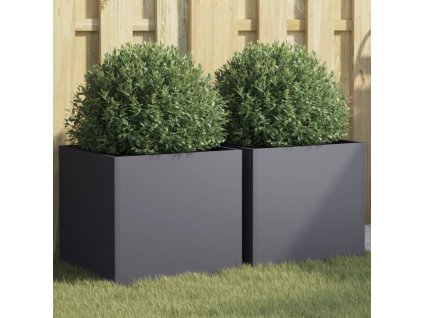 vidaXL Kvetináče 2 ks antracitové 42x40x39cm oceľ