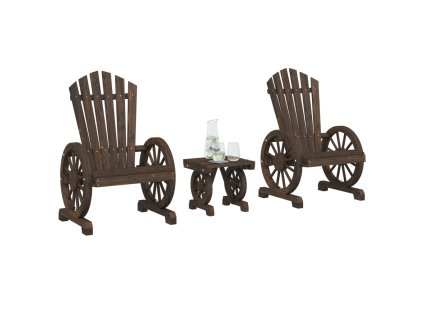 vidaXL 3-dielna záhradná sedacia súprava jedľový masív