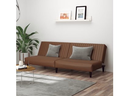 vidaXL 2-miestna denná posteľ, hnedá, umelá koža