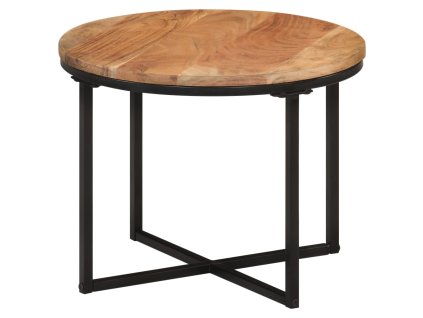 vidaXL Konferenčný stolík 45x45x35 cm akáciový masív a železo