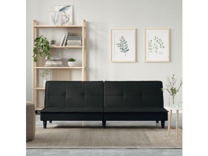 vidaXL Rozkladacia pohovka čierna látka