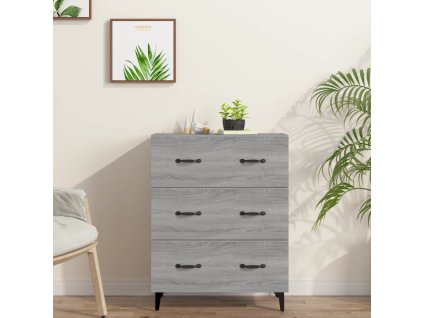 vidaXL Komoda sivý dub sonoma 69,5x34x90 cm kompozitné drevo