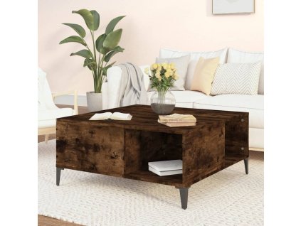 vidaXL Konferenčný stolík dymový dub 80x80x36,5 cm spracované drevo