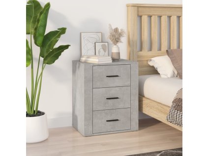 vidaXL Nočný stolík betónový sivý 50x36x60 cm spracované drevo