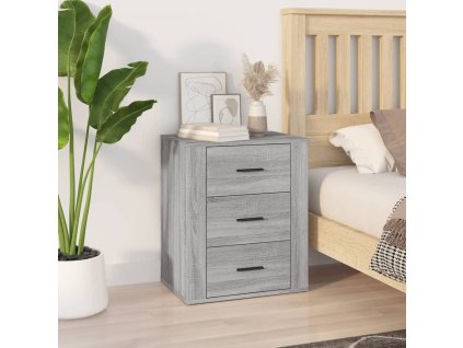 vidaXL Nočný stolík sivý sonoma 50x36x60 cm spracované drevo