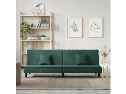 vidaXL Rozkladacia pohovka zelená zamat