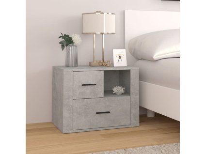vidaXL Nočný stolík betónový sivý 60x36x45 cm spracované drevo