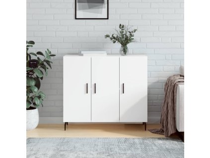 vidaXL Komoda biela 90x34x80 cm kompozitné drevo