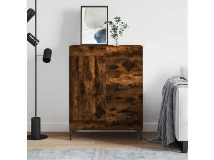 vidaXL Komoda dymový dub 69,5x34x90 cm kompozitné drevo