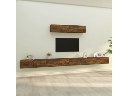 vidaXL 6-dielna súprava TV skriniek dymový dub spracované drevo