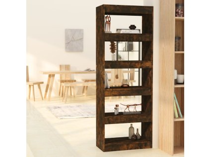 vidaXL Knižnica/deliaca stena, tmavý dub 60x30x166cm, kompozitné drevo