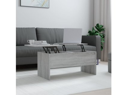 vidaXL Konferenčný stolík sivý sonoma 102x50,5x46,5cm spracované drevo