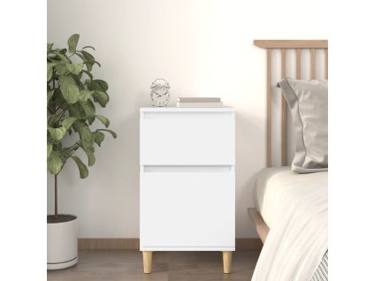 vidaXL Nočný stolík biely 40x35x70 cm