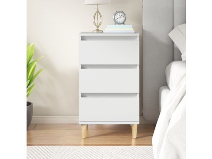 vidaXL Nočný stolík biely 40x35x70 cm spracované drevo