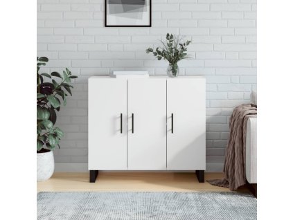 vidaXL Komoda biela 90x34x80 cm kompozitné drevo