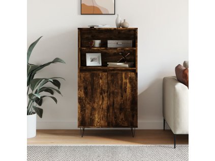 vidaXL Vysoká skrinka dymový dub 60x36x110 cm spracované drevo