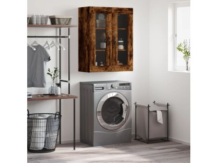 vidaXL Nástenná skrinka dymový dub 69,5x34x90 cm kompozitné drevo