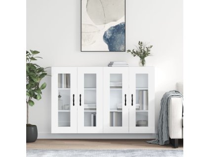 vidaXL Nástenné skrinky 2 ks biele kompozitné drevo