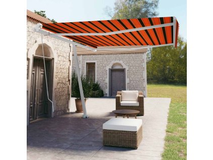 vidaXL Voľne stojaca ručne zaťahovacia markíza 450x350cm oranžovohnedá