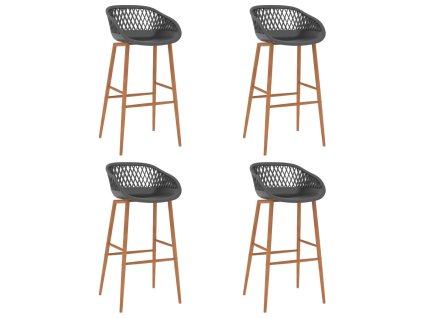 vidaXL Barové stoličky 4 ks sivé