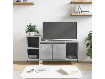 vidaXL TV skrinka betónová sivá 100x35x55 cm spracované drevo