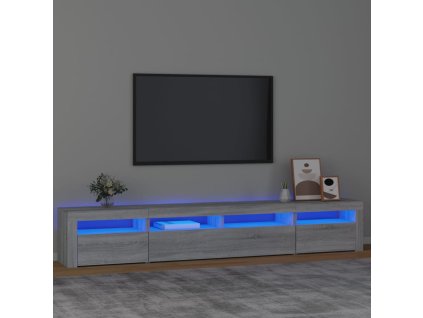 vidaXL TV skrinka s LED svetlami sivá sonoma 240x35x40 cm