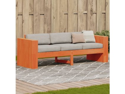 vidaXL Záhradná pohovka, 3-miestna, hnedá 189x60x62cm borovicový masív