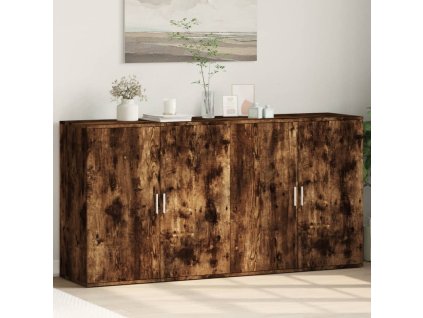 vidaXL Komody 2 ks dymový dub 79x38x80 cm kompozitné drevo