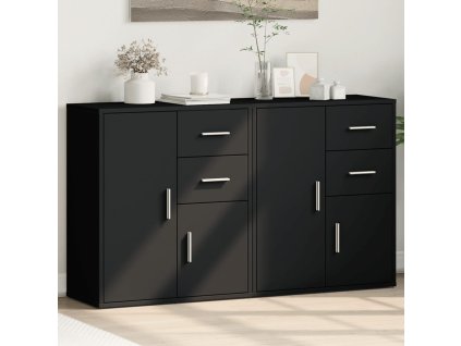 vidaXL Komody 2 ks čierne 60x31x70 cm kompozitné drevo