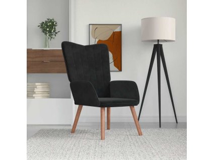 vidaXL Relaxačné kreslo, čierne, zamat