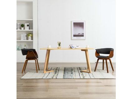 vidaXL Jedálenské stoličky 2 ks sivé ohýbané drevo a látka