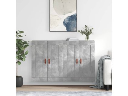 vidaXL Nástenné skrinky 2 ks betónové sivé kompozitné drevo