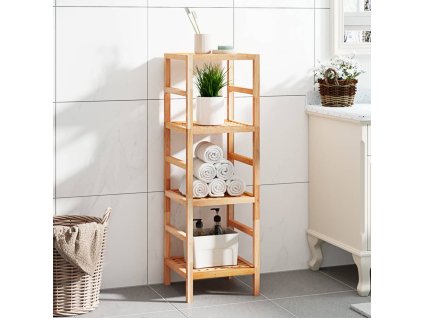 vidaXL Polica do kúpeľne 35,5x35,5x112,5 cm orechový masív
