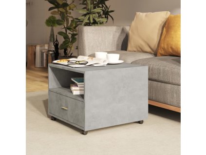 vidaXL Konferenčný stolík betónový sivý 55x55x40 cm spracované drevo