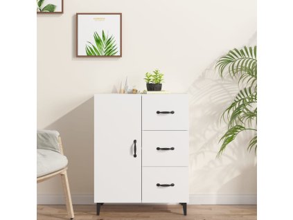 vidaXL Komoda biela 69,5x34x90 cm kompozitné drevo