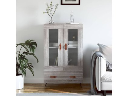 vidaXL Vysoká skrinka sivý dub sonoma 69,5x31x115 cm kompozitné drevo