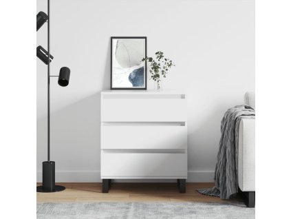 vidaXL Komoda biela 60x35x70 cm spracované drevo