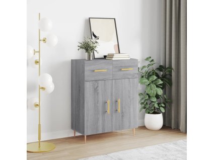 vidaXL Komoda sivý dub sonoma 69,5x34x90 cm kompozitné drevo